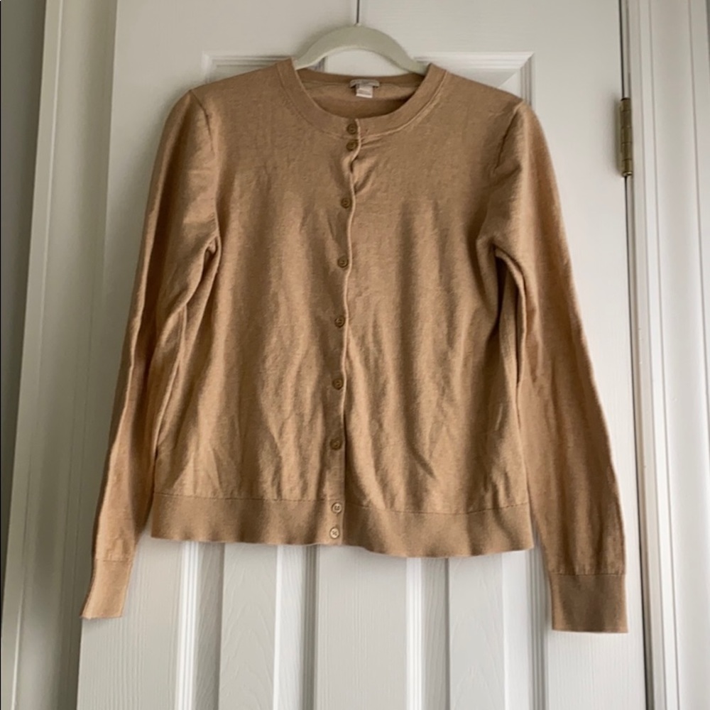 Tan J Crew Caryn cardigan